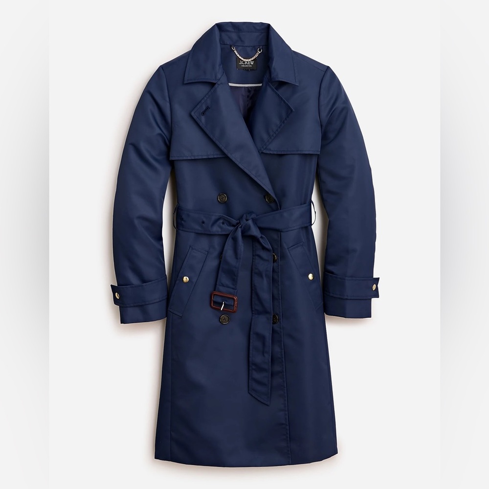 J.Crew Collection new Icon trench coat in lightweight shiny nylon BP289